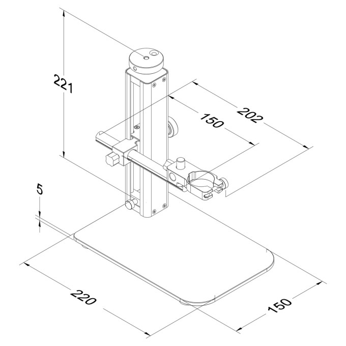 RK-10FS Stand profesional de laborator pentru microscop - quick release si baza grea pentru stabilitate